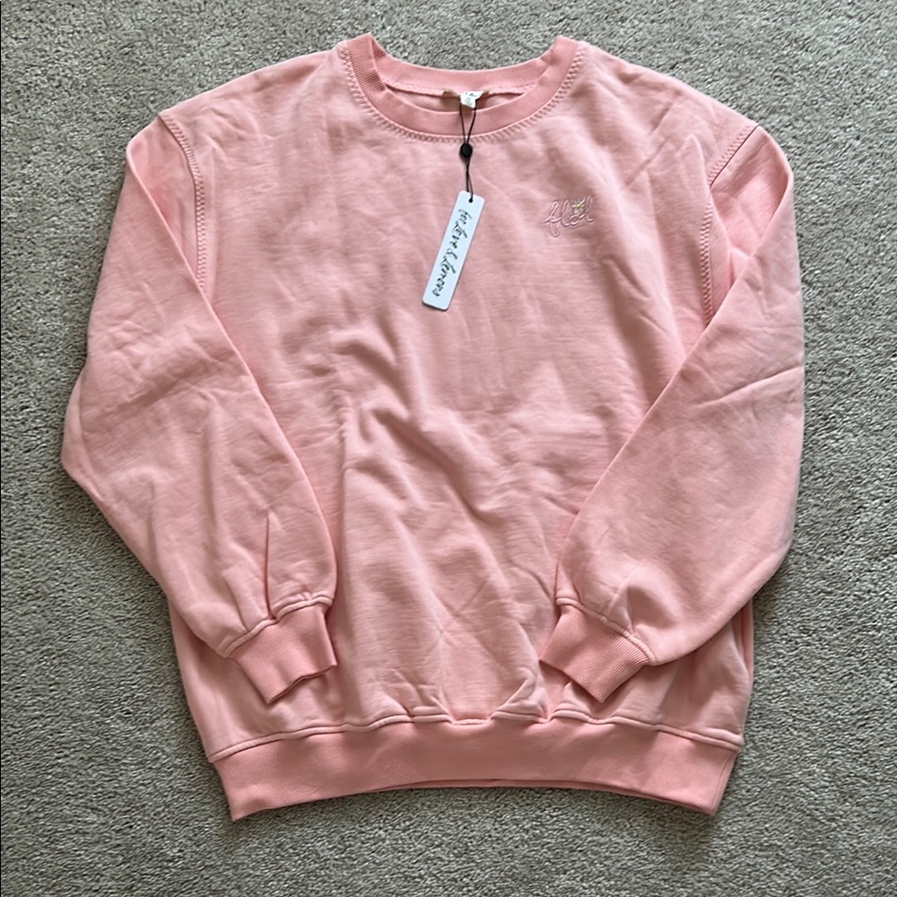 BRAND NEW For Love & Lemons Light Pink Crewneck Sweatshirt